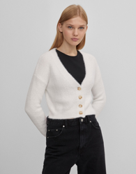 Bershka Chaqueta Pelo Botones Mujer M Crudo precio