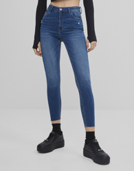 Bershka Jeans Super High Waist Mujer 42 Azul en oferta