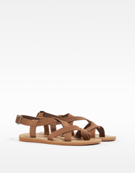 Bershka Sandalia Tiras Piel Hombre. Hombre 41 Marrón precio