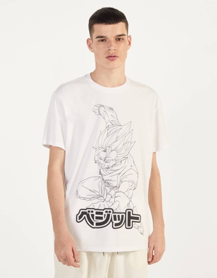 Bershka Camiseta Dragon Ball Z X Bershka Hombre L Blanco