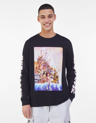 Bershka Camiseta Manga Larga Kingdom Hearts Hombre L Negro en oferta