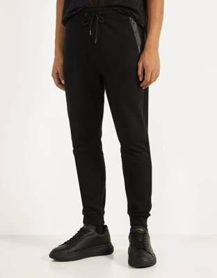 Bershka Pantalón Jogger De Felpa Hombre L Negro
