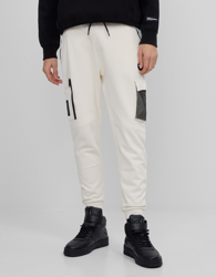 Bershka Pantalón Felpa Cargo Rejilla Hombre Xs Crudo en oferta
