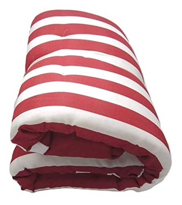 Dabuty Online, S.L. Pack de 2 Cojines de Tumbona Acolchada de Rayas 180 x 55 X 5 cm Colchón Texturas. Colchoneta Tumbona (Rojo)