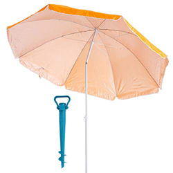 LOLAhome Sombrilla de Playa de Ø 220 cm (con Soporte, Naranja) en oferta
