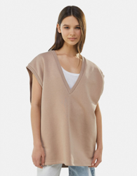 Bershka Chaleco Vestido Felpa Mujer S Camel en oferta