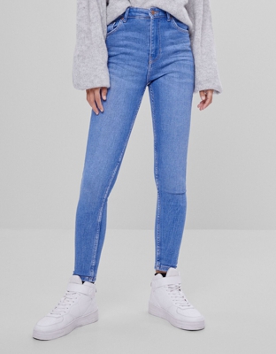 Bershka Jeans Skinny High Waist Mujer 32 Azul