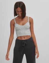 Bershka Top Tirantes Mujer S Gris precio