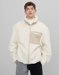 Bershka Cazadora Borreguito Hombre M Beige características