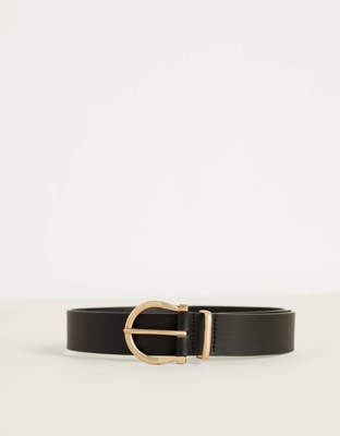 Bershka Cinturón Con Hebilla Mujer 85 Negro