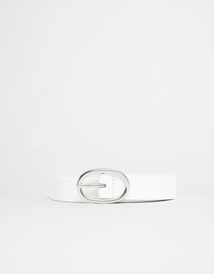 Bershka Cinturón Hebilla Grande Mujer 95 Blanco Roto