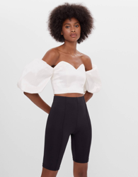 Bershka Top Mesonera Volumen Mujer L Crudo precio