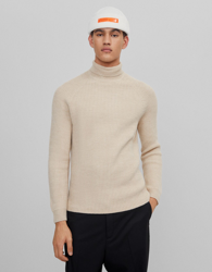 Bershka Jersey Cuello Alto Hombre S Camel características