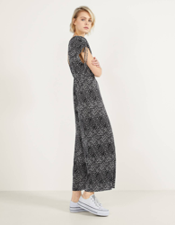 Bershka Mono Plisado Con Estampado Mujer L Blanco/Negro precio
