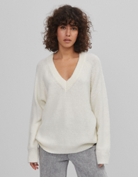 Bershka Jersey Cuello Pico Mujer Xs Crudo precio
