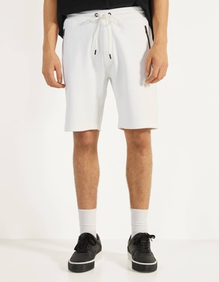Bershka Bermuda Con Cremalleras Hombre Xs Blanco