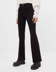 Bershka Jeans Flare Mujer 34 Negro características