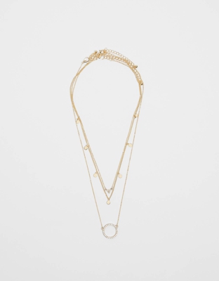 Bershka Collar Multicadena Strass Mujer Oro