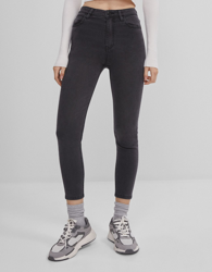 Bershka Pantalón Super High Waist Mujer 42 Gris características