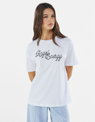 Bershka Camiseta Print Mujer Xs Blanco precio