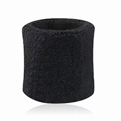 Hombres Mujeres Deportes Banda de sudor Tenis Squash tela de toalla muñeca Bandas de sudor Baloncesto Gimnasio muñeca del Wraps 8 cm * 7.5cm en oferta