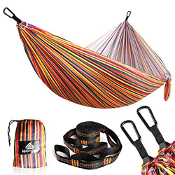 NATUREFUN Hamaca de Viaje Ultraligera para Camping | Capacidad de Carga de 300 kg, (275 x 140 cm) Secado rápido Hamaca | 2 x mosquetones de Primera Ca en oferta