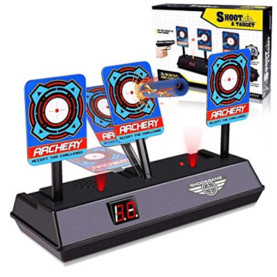 mciskin Restablecimiento Automático Objetivo de Tiro Eléctrico, Inteligente Target Efecto de Sonido con Luz de Puntaje para Nerf N-Strike Elite/Mega/B