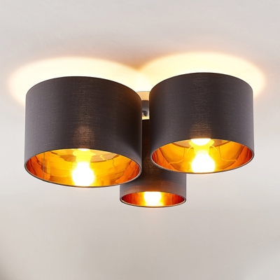 Lindby Laurenz plafón, 3 luces, gris-oro