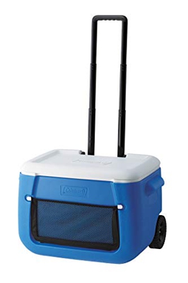 Coleman 50 QT Poly-Lite Wheeled Mesh Cool Box, Unisex Adulto, Azul, unitario