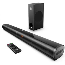 Bomaker, Barra de Sonido para TV, 190W con Subwoofer, Potencia 125 dB, HDMI, Bluetooth 5.0, 6 Modos de Sonido, Bajos Ajustables, Óptico, 3,5 mm AUX, U en oferta