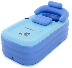 Kaibrite Bañera plegable de PVC para adultos, grosor cálido, portátil, plegable, para spa, niños, piscina hinchable, azul características