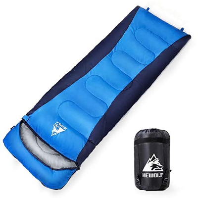 Hewolf Saco de Dormir Momia Ultraligero y Compacto para Adultos Sacos de Dormir Rectangulares Impermeable para Acampar Fácil de Llevar con Saco de Com