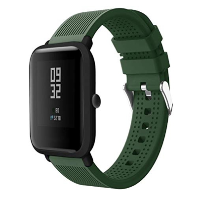 Correas Huami Amazfit Bip, CNBOY Deporte Suave Silicona Reloj Banda Wirstband Accesorios para Huami Amazfit Bip Watch (Ejercito verde)