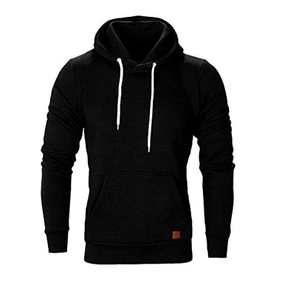 CNBOY Sudaderas con Capucha para Hombre Cosy Chaqueta Deportiva Sudadera con Cremallera Completa Hoodie Casual Jerséis Top Blouse (Negro, L)