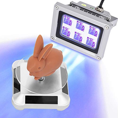 3D Printer UV Resin Curing Light with Solar Turntable 360° Rotating Stand for SLA DLP LCD 3D Printer Solidify Photosensitive Resin 405nm UV Resin Affe