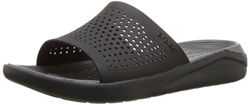 Crocs LiteRide Slide, Sandalias de Punta Descubierta Unisex Adulto, Negro (Black/Slate Grey 0dd), 37/38 EU en oferta