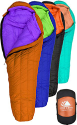 Hyke & Byke Eolus 800 Saco de Dormir de Plumón Ultraligero Momia -10ºC y -15ºC - Saco de Dormir Adulto con Base ClusterLoft - Camping Accesorios Bajas características