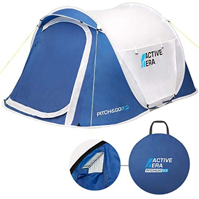 Active Era Tienda Instantánea de Campaña Pop-Up para 2 Persona - 2 Capas Impermeable para 2 Personas - 100% Probada contra tormentas. con ventilación 