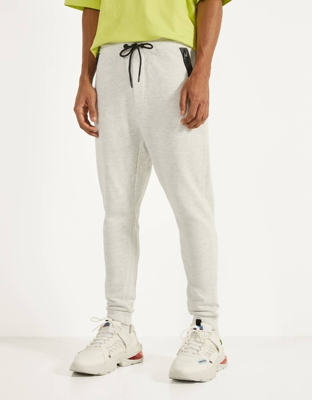 Bershka Pantalón Jogger De Felpa Hombre Xs Crudo