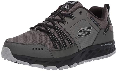 Skechers Escape Plan, Zapatillas Hombre, Negro (CCBK Black Leather/Mesh/Trim), 44 EU