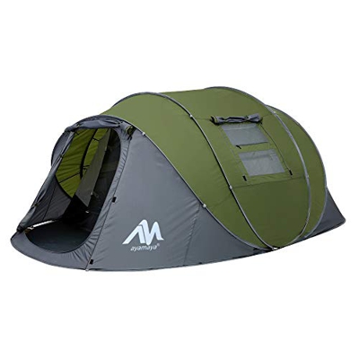 Tienda de campaña para 4 – 6 Personas/Hombre, para Acampar instantáneamente [5 Ventanas] Impermeable de Doble Capa para 4 Estaciones, Refugio Grande F