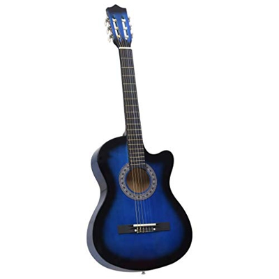 pedkit Guitarra Acústica Occidental Cutaway 6 Cuerdas para Principiantes de Guitarra para Estudiantes Niños Adultos Madera Tilo 38 Pulgadas Azul