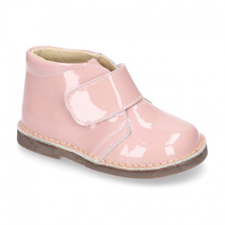 Botita Safari Niños Sin Cordones En Piel Charol. 30 Rosa Maquillaje en oferta