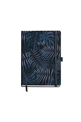 MIQUELRIUS - Agenda 2021 Tropical Night - Español, Día Página, Tamaño 122 x 168 mm (DP), Papel 70g, Cubierta Rígida Cartón Forrado, Color Negro Galaxi