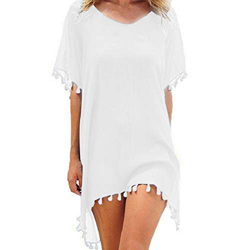 heekpek Mujer Borla Trajes de Baño Gasa Ropa de Playa Beach Bikini Cover Up Camisolas y Pareos Plus Size en oferta