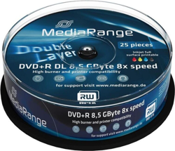 DVD+R Doble Capa 8X MediaRange FF Printable Tarrina 25 uds características
