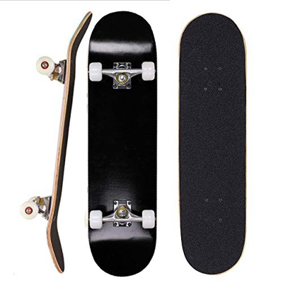 Sumeber Skateboard Patineta para Principiantes, 80 x 20 cm, Tabla Completa con rodamientos ABEC-7, monopatines de Doble Patada, Regalo de cumpleaños p
