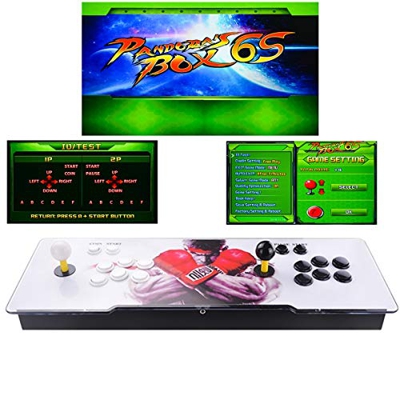 TAPDRA Máquina de vídeo clásica, 2 jugadores Pandora Box 6S Home Arcade Consola 2700 Juegos Todo en 1, Doble Stick