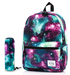 TRENDYMAX Mochila Escolar Galaxia, 20 litros, Verde, con Estuche precio