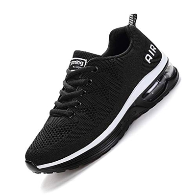 SMARTEN Air Zapatillas de Running,Hombre Mujer Calzado Deportivo Ligero y Transpirable Asfalto Zapatos para Correr Antideslizante Sneakers Negro, Blan